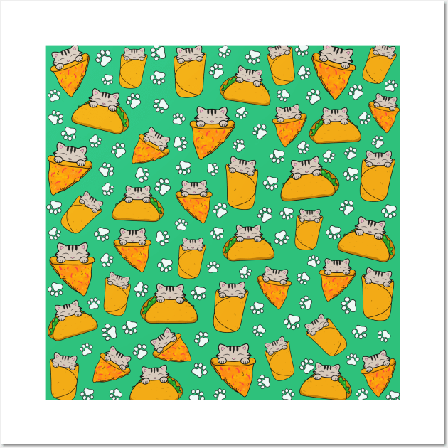 Cute cat pattern Wall Art by Purrfect